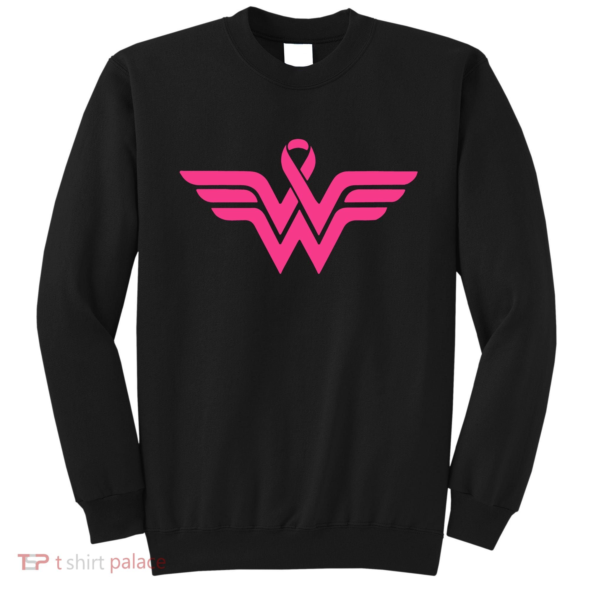 Breast Cancer Superhero Ribbon Logo Sweatshirt