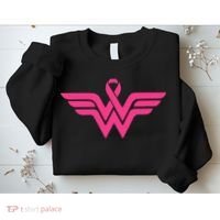 Breast Cancer Superhero Ribbon Logo Sweatshirt thumb 2