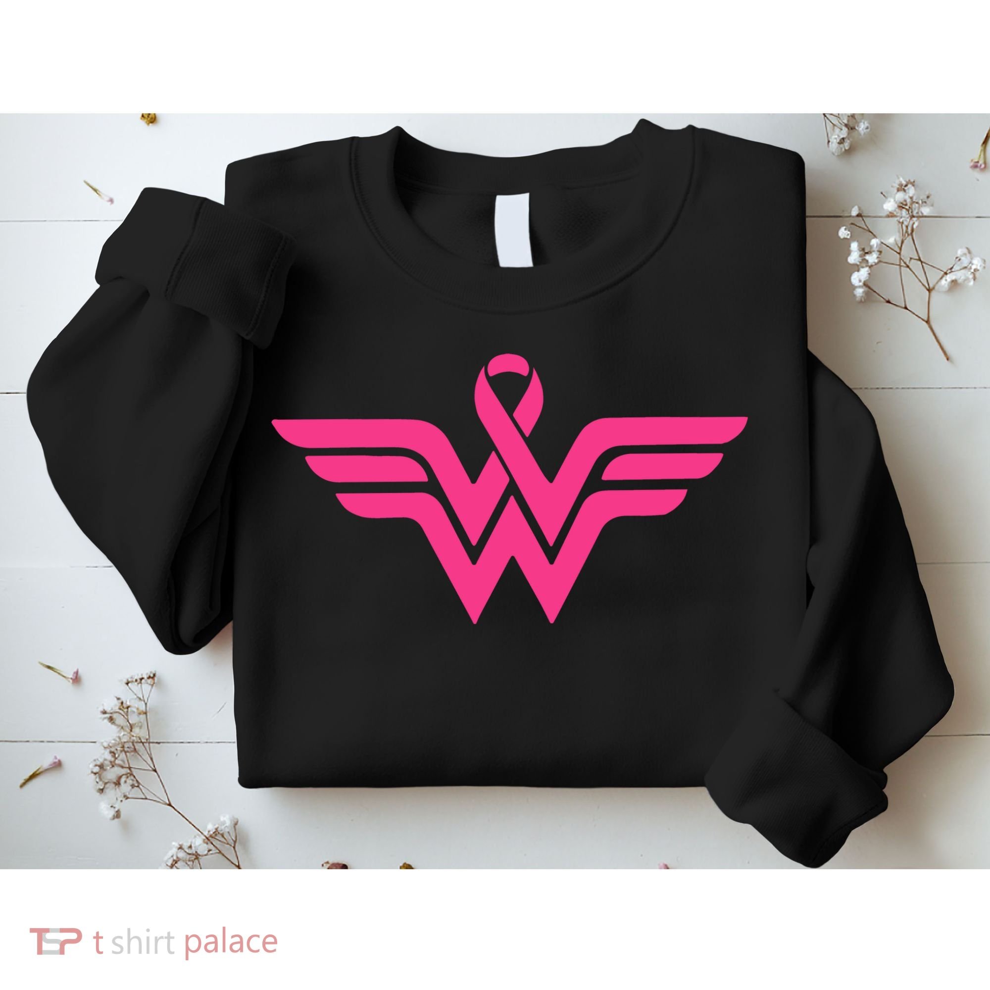 Breast Cancer Superhero Ribbon Logo Sweatshirt
