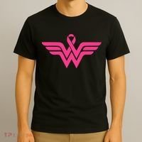 Breast Cancer Superhero Ribbon Logo T-Shirt thumb 3