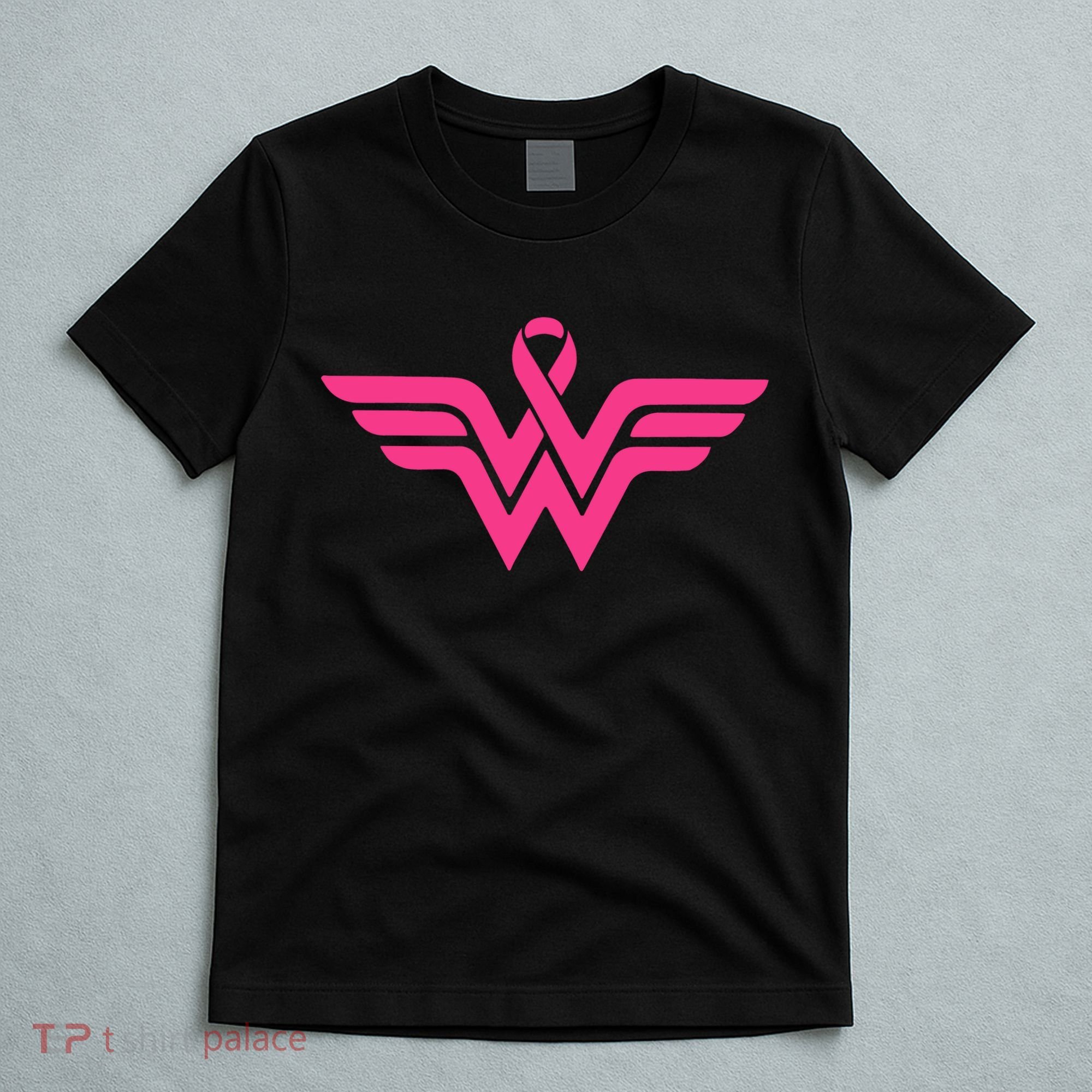 Breast Cancer Superhero Ribbon Logo T-Shirt