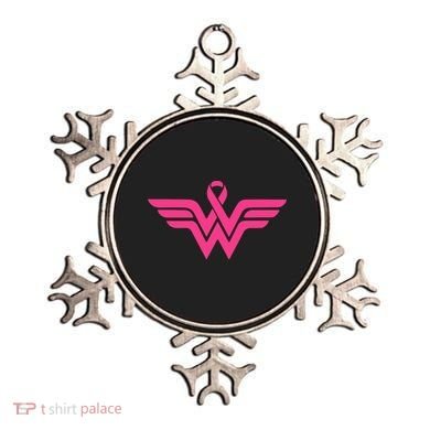 Breast Cancer Superhero Ribbon Logo Ornament