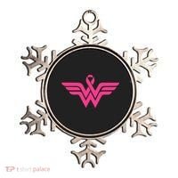Breast Cancer Superhero Ribbon Logo Ornament thumb 0