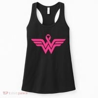 Breast Cancer Superhero Ribbon Logo Women's Tank Top thumb 0