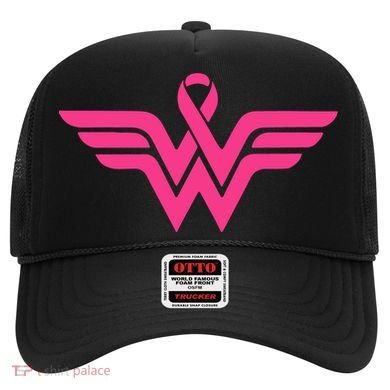 Breast Cancer Superhero Ribbon Logo Hat