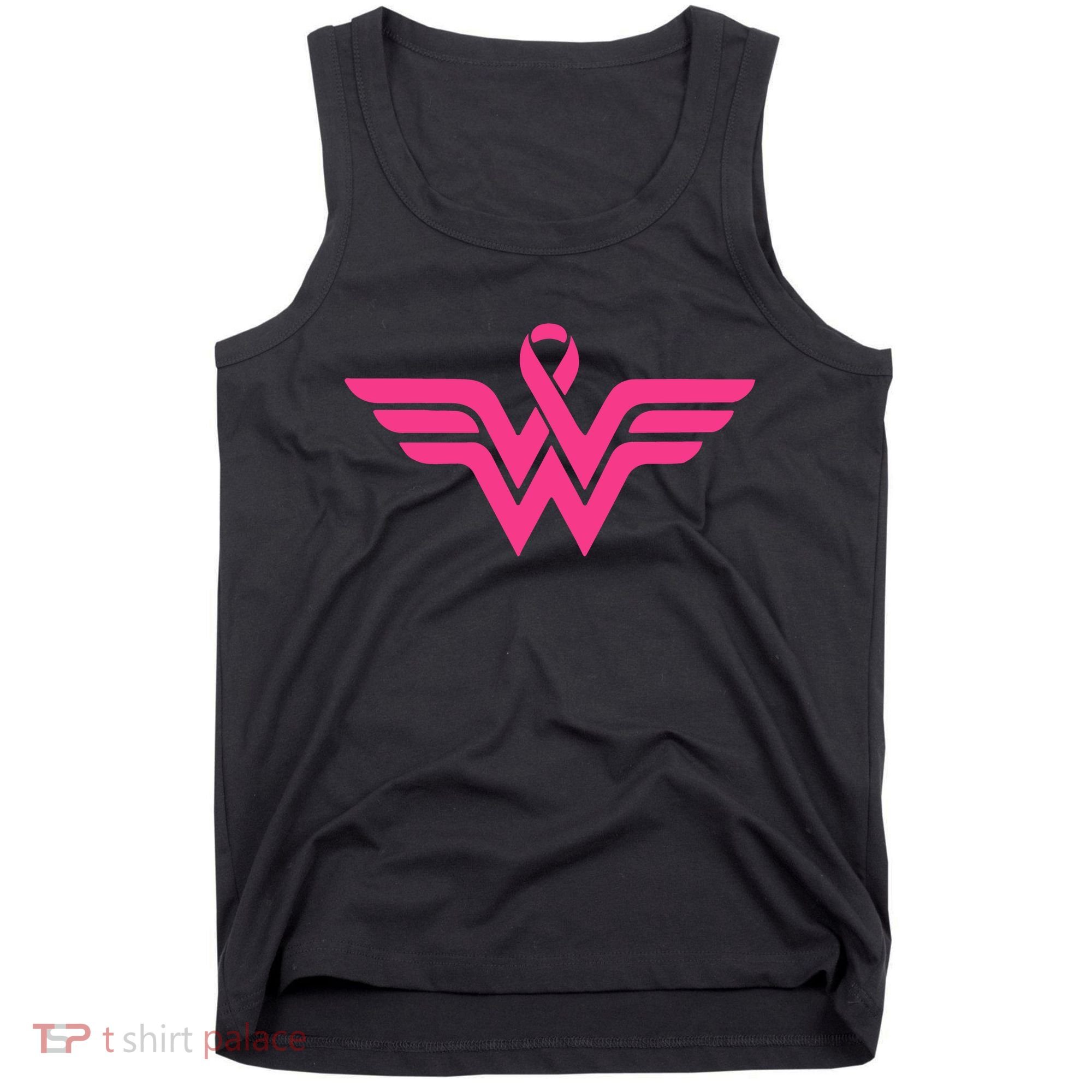 Breast Cancer Superhero Ribbon Logo Tank Top