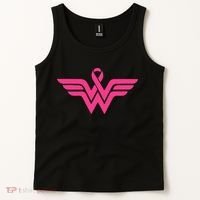 Breast Cancer Superhero Ribbon Logo Tank Top thumb 2