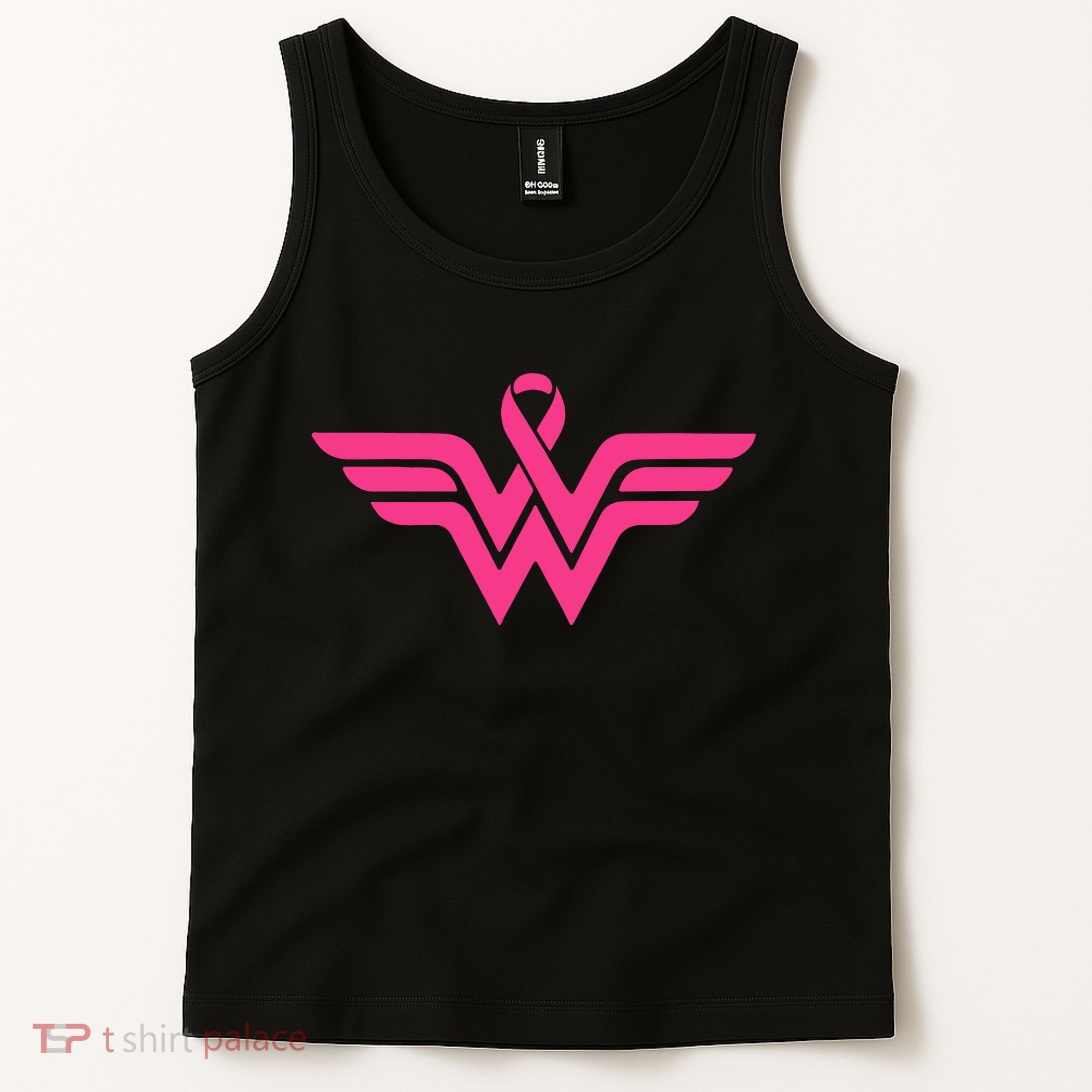 Breast Cancer Superhero Ribbon Logo Tank Top