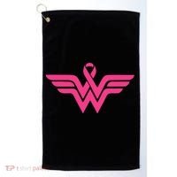 Breast Cancer Superhero Ribbon Logo Golf Towel thumb 0