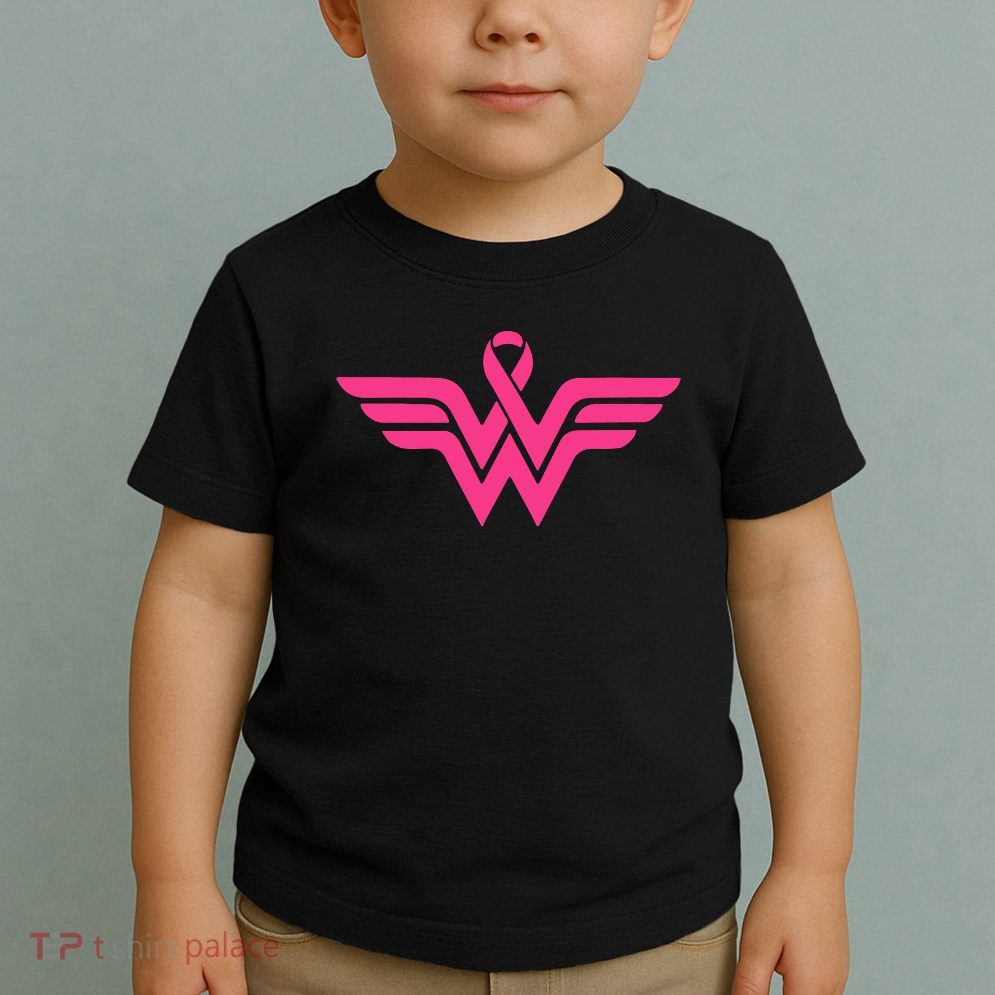 Breast Cancer Superhero Ribbon Logo Toddler T-Shirt
