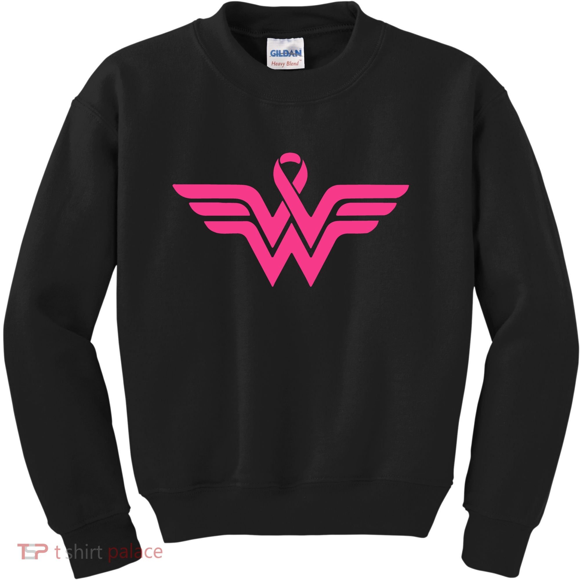 Breast Cancer Superhero Ribbon Logo Kids Sweatshirt
