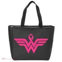 Breast Cancer Superhero Ribbon Logo Tote Bag thumb 0