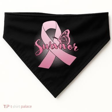 Breast Cancer Survivor Butterfly USA-Made Doggie Bandana