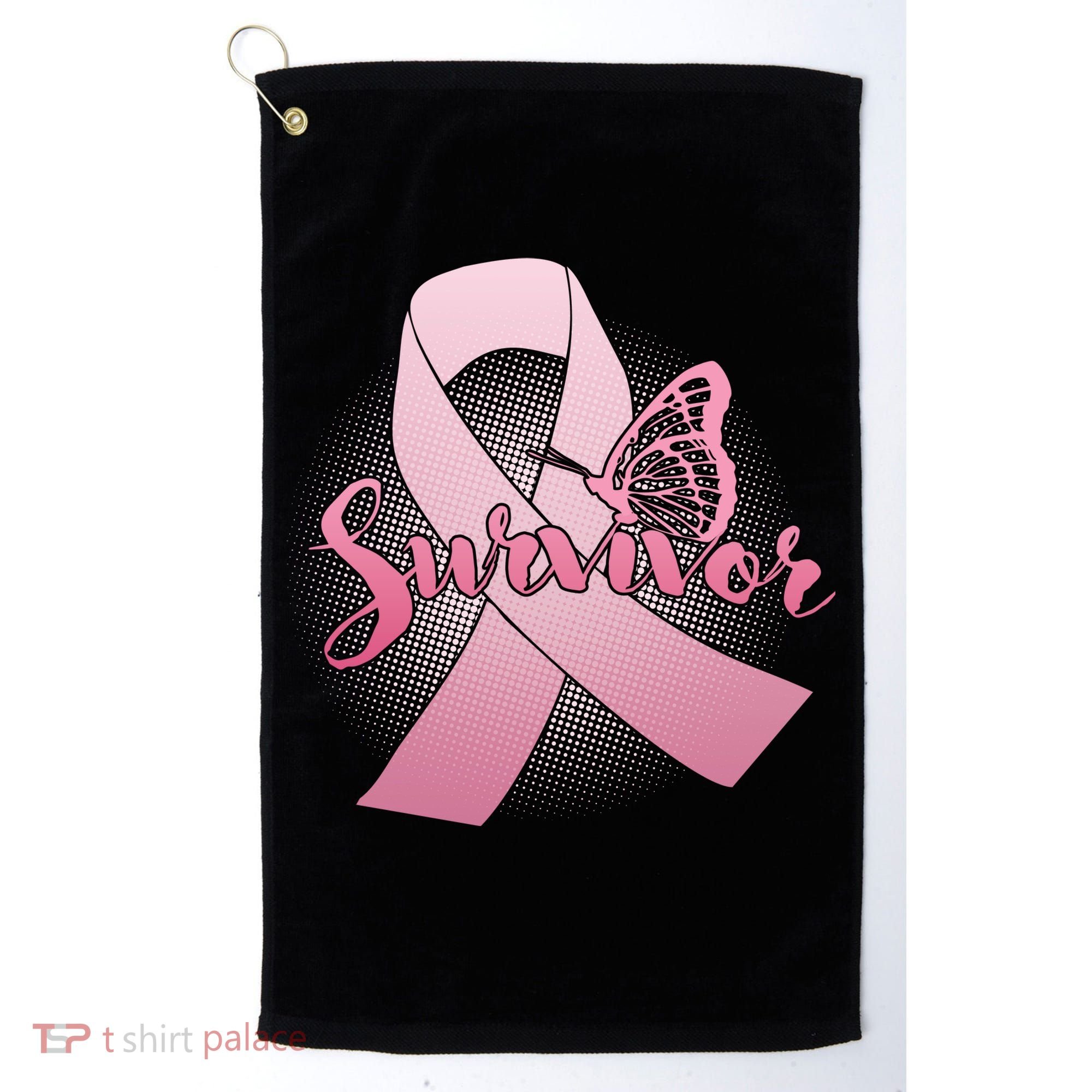 Breast Cancer Survivor Butterfly Golf Towel