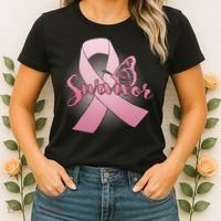 Breast Cancer Survivor Butterfly Women's T-Shirt thumb 2