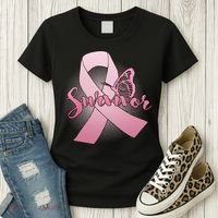 Breast Cancer Survivor Butterfly Women's T-Shirt thumb 3