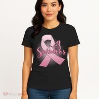 Breast Cancer Survivor Butterfly Women's T-Shirt thumb 4