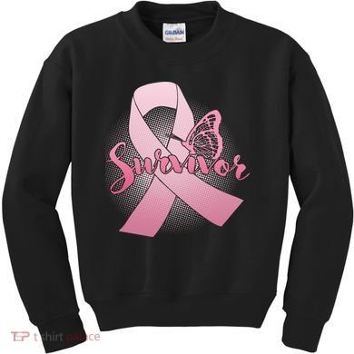 Breast Cancer Survivor Butterfly Kids Sweatshirt