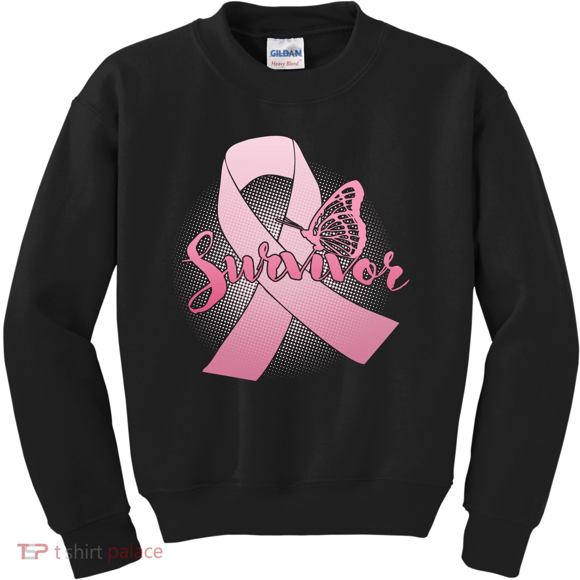Breast Cancer Survivor Butterfly Kids Sweatshirt