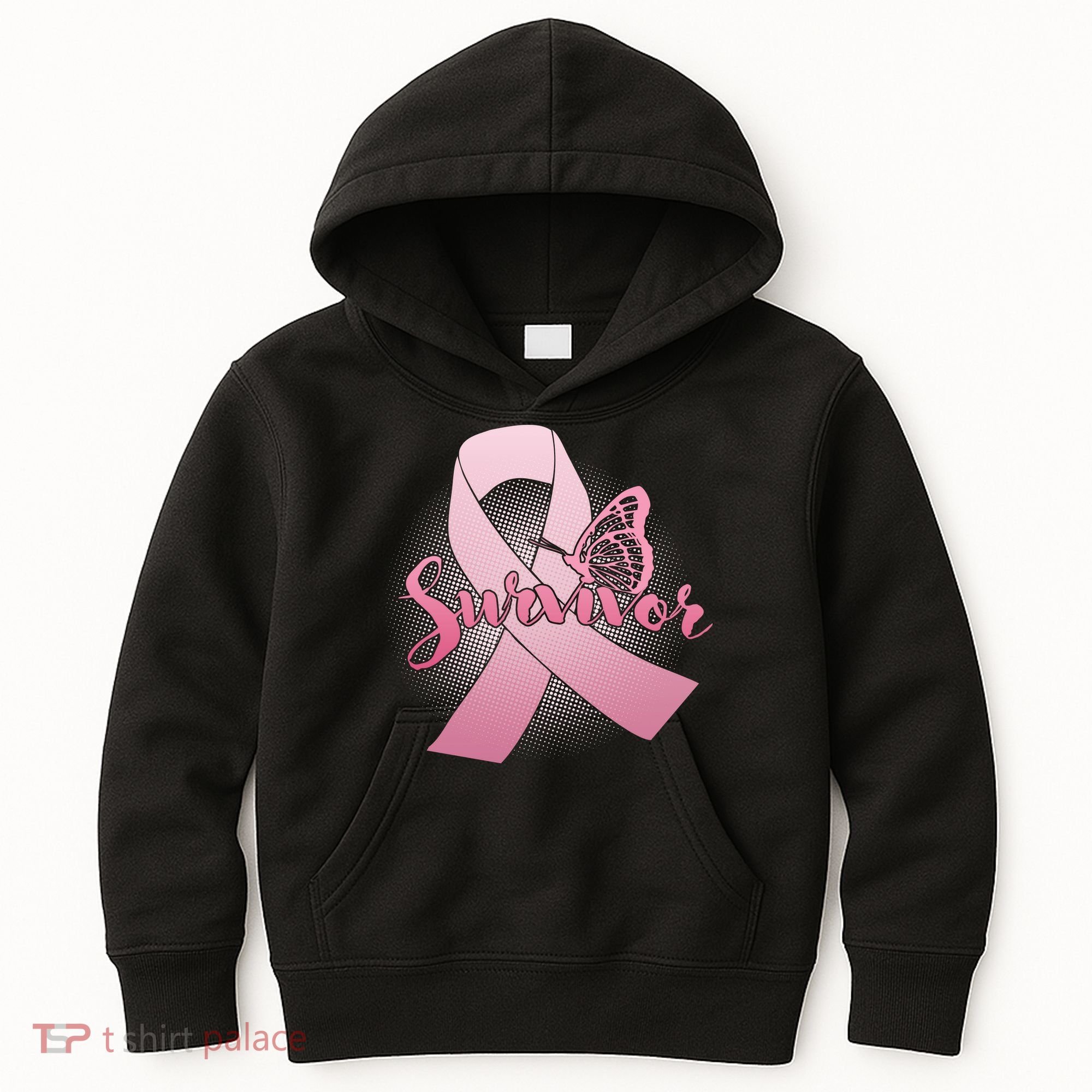 Breast Cancer Survivor Butterfly Kids Hoodie