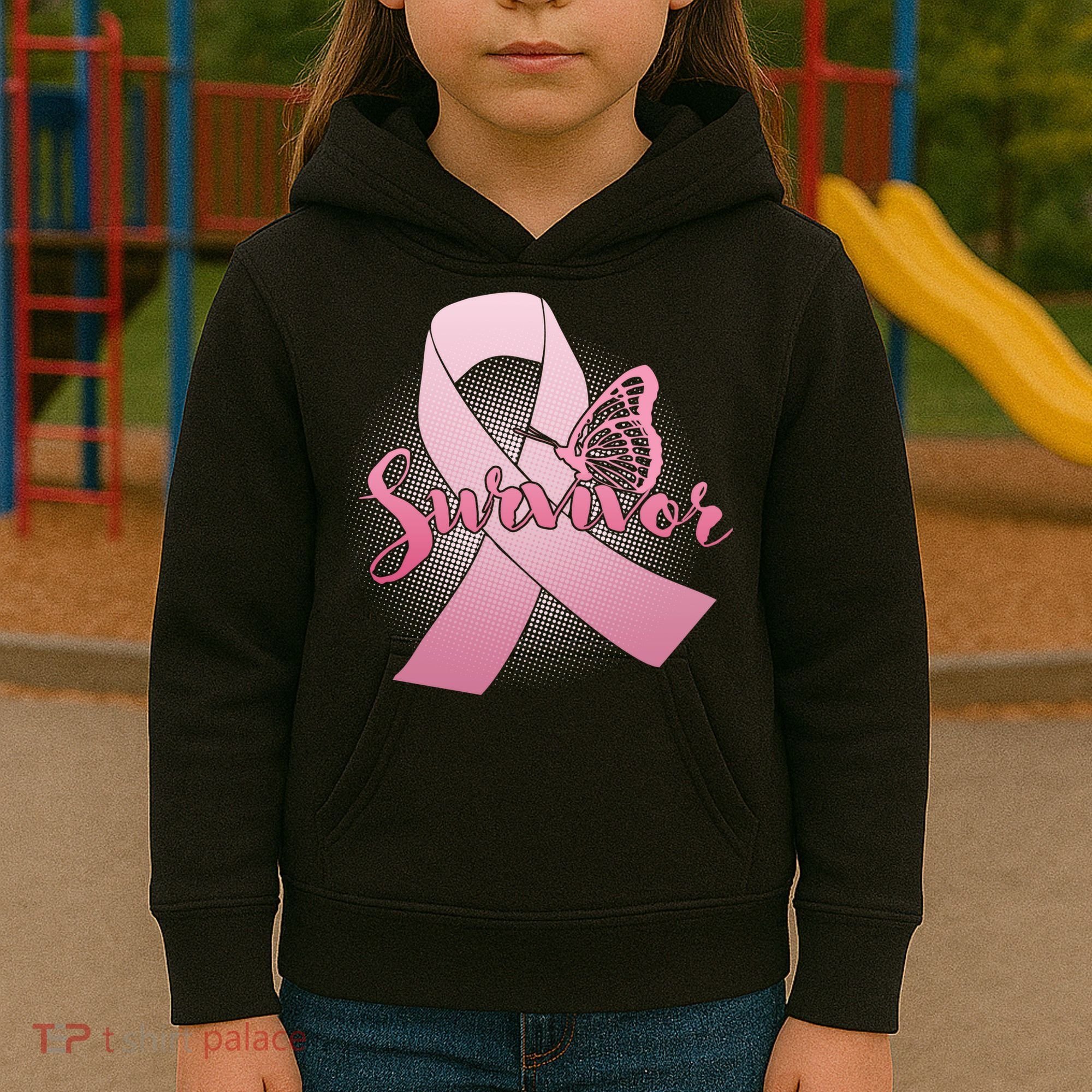 Breast Cancer Survivor Butterfly Kids Hoodie