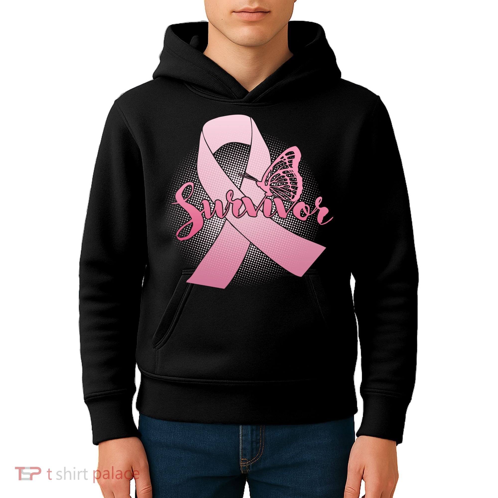 Breast Cancer Survivor Butterfly Kids Hoodie