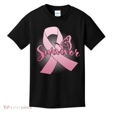 Breast Cancer Survivor Butterfly Kids T-Shirt
