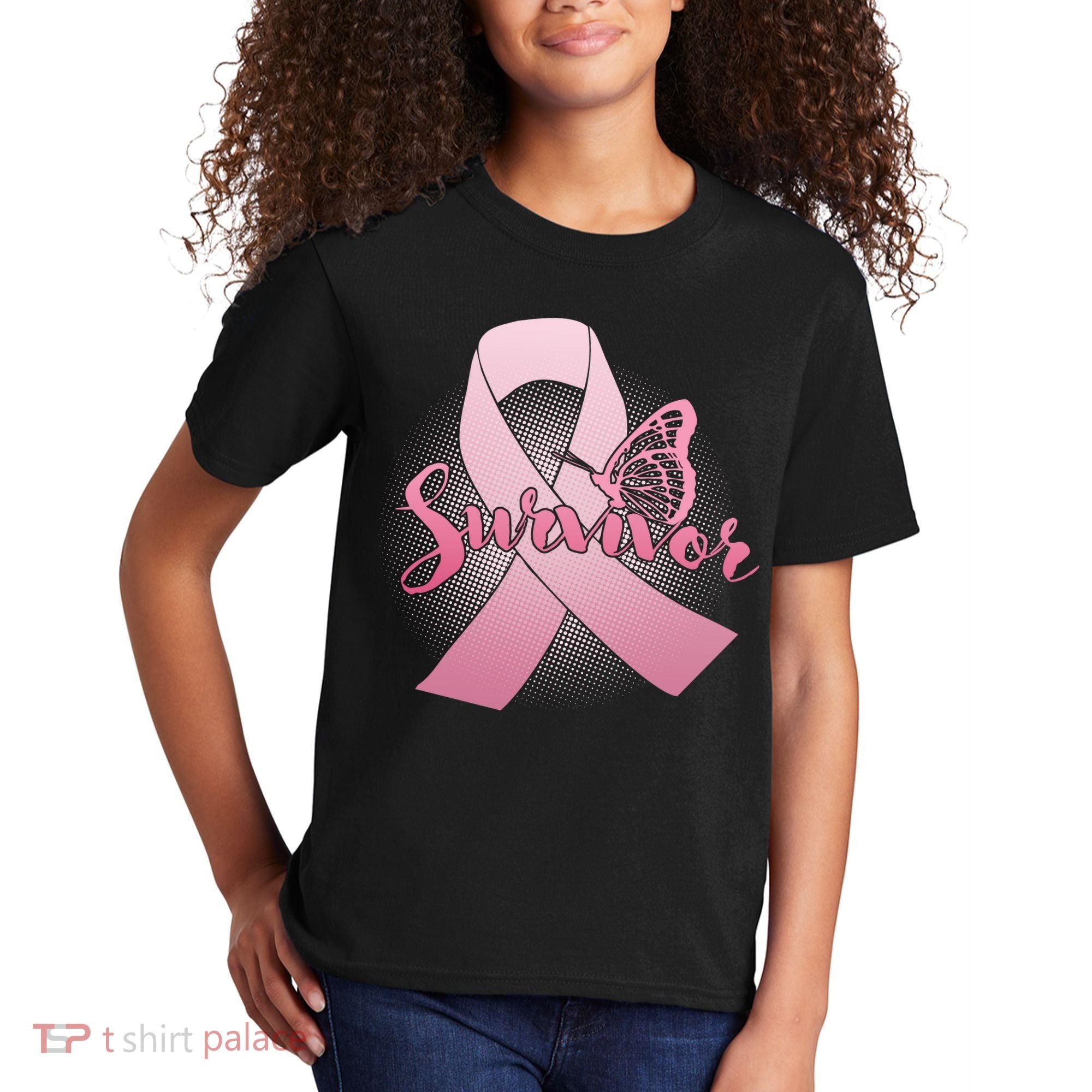 Breast Cancer Survivor Butterfly Kids T-Shirt