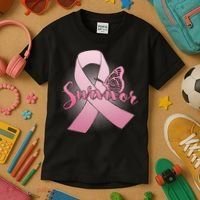 Breast Cancer Survivor Butterfly Kids T-Shirt thumb 3
