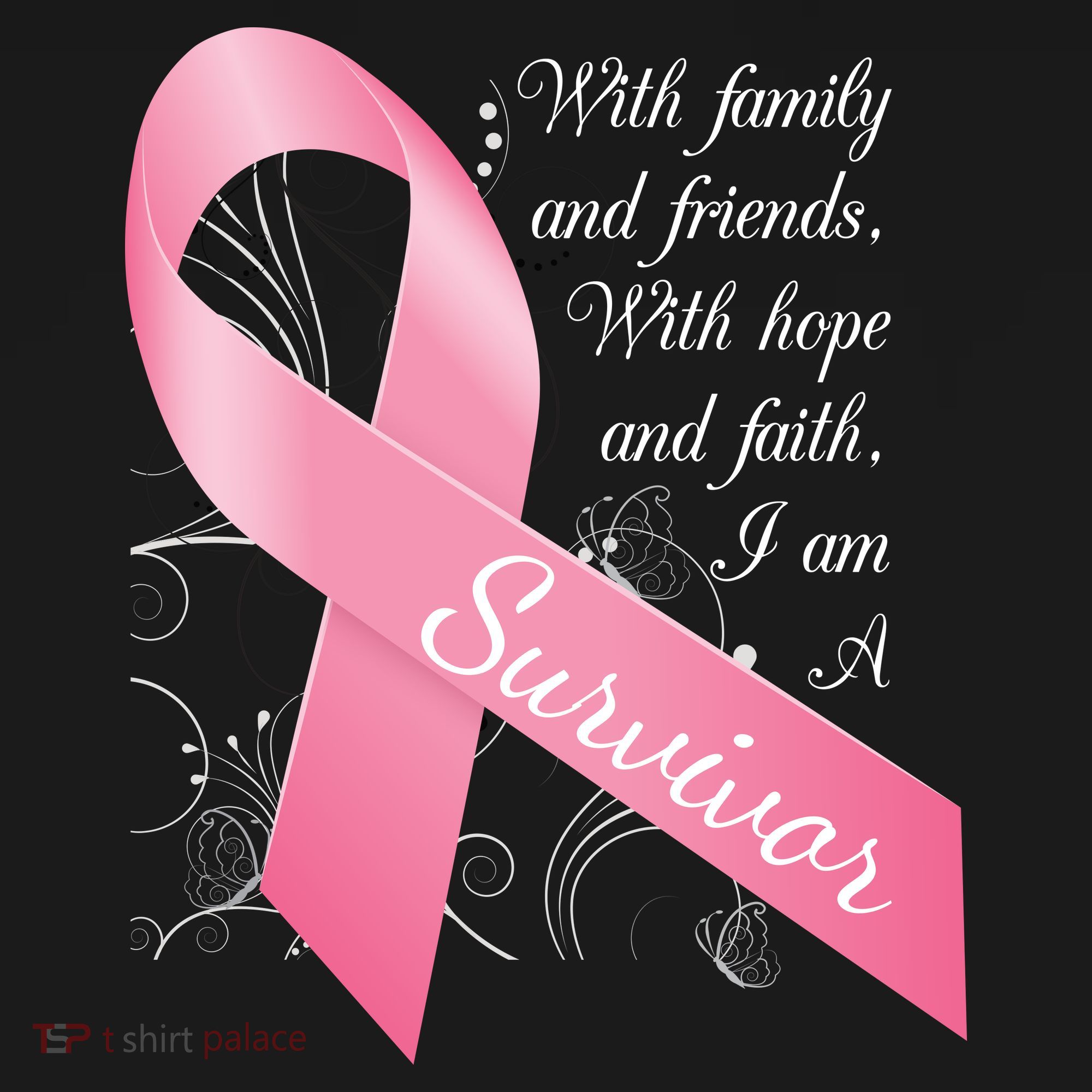 Breast Cancer Survivor Family Friends Hope Faith T-Shirt
