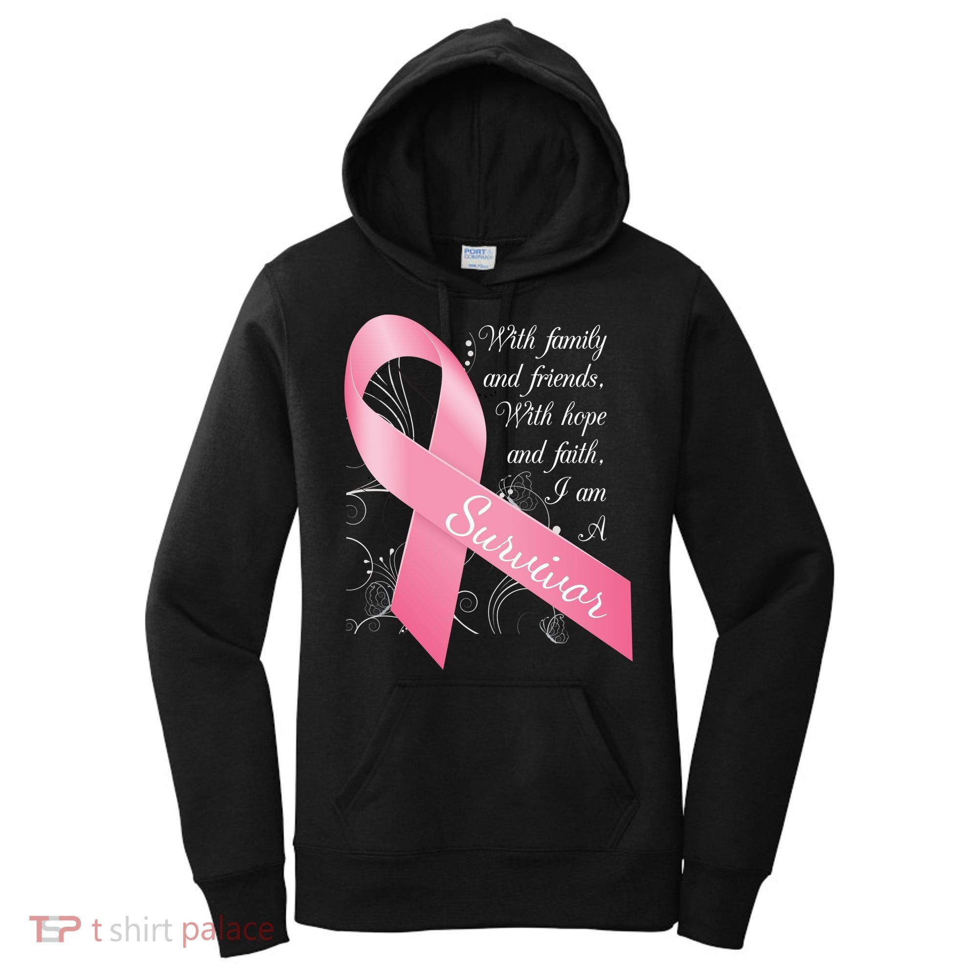 Breast Cancer Survivor Family Friends Hope Faith Women's Hoodie