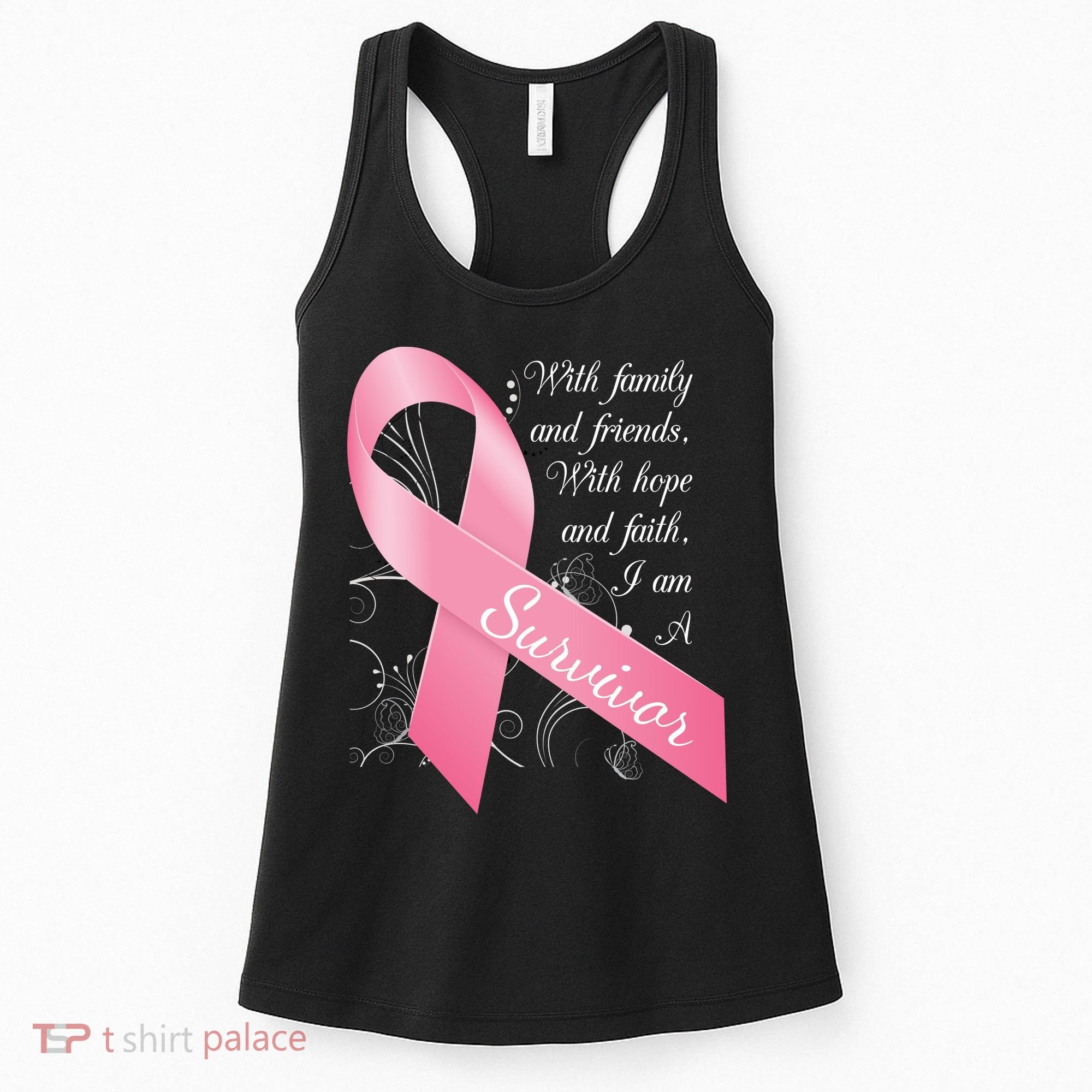 Breast Cancer Survivor Family Friends Hope Faith Women's Tank Top