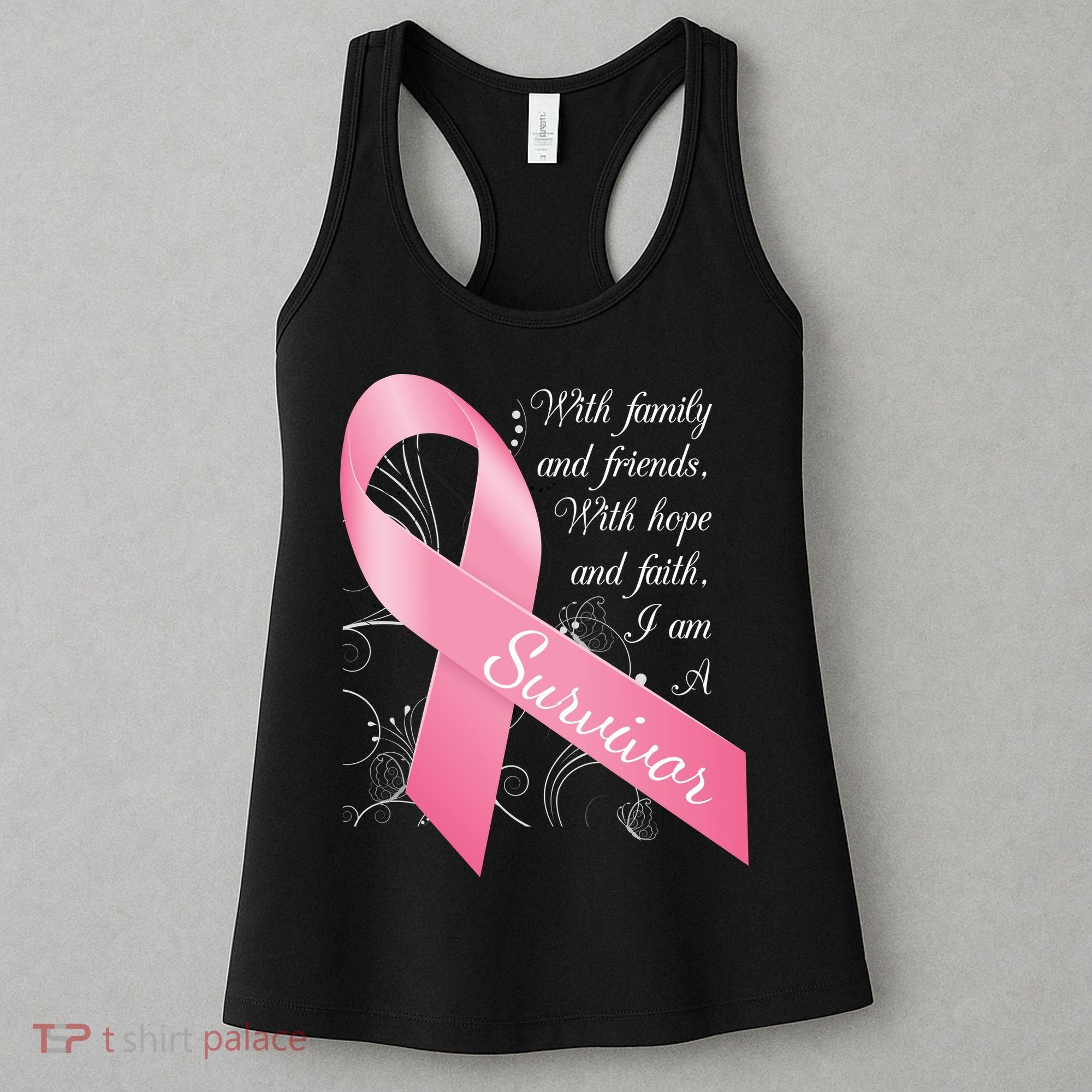 Breast Cancer Survivor Family Friends Hope Faith Women's Tank Top