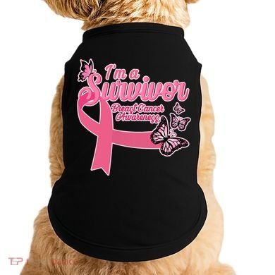 Breast Cancer Survivor Fighter Warrior Butterflies Doggie Tank