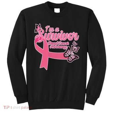 Breast Cancer Survivor Fighter Warrior Butterflies Sweatshirt