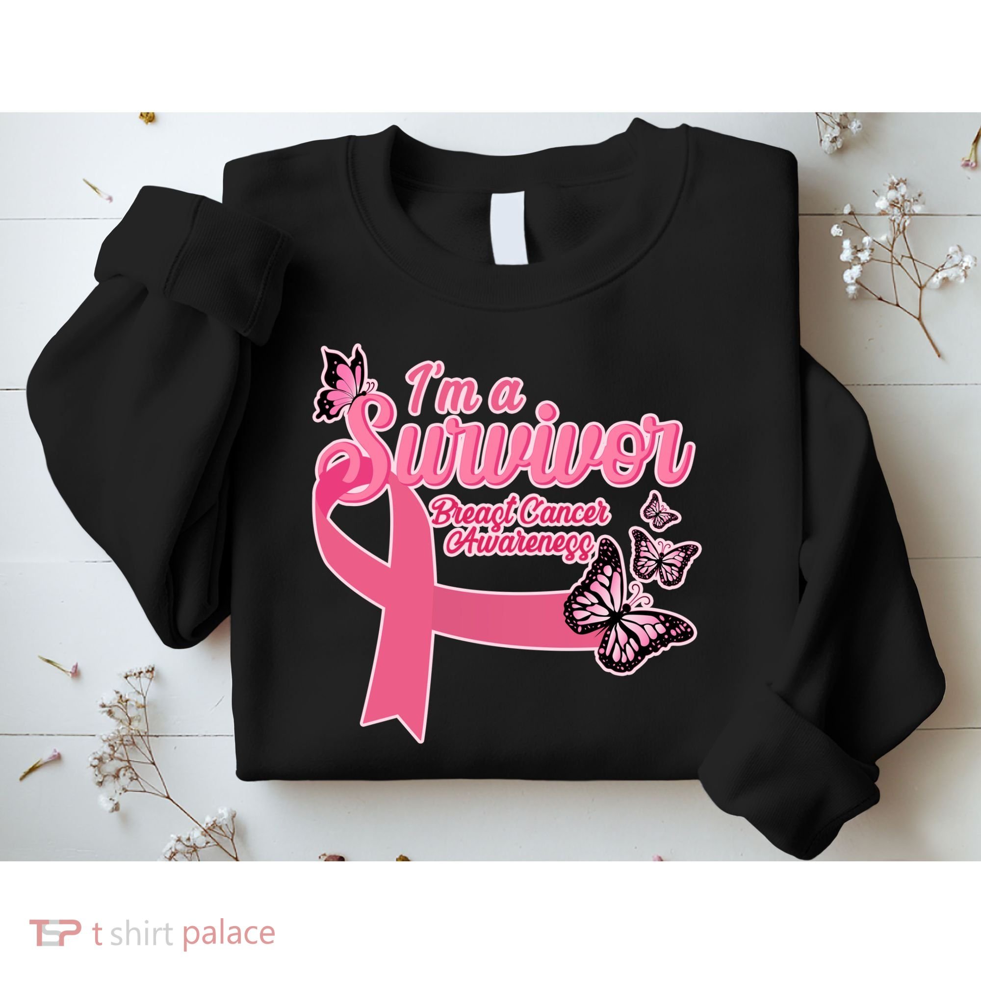 Breast Cancer Survivor Fighter Warrior Butterflies Sweatshirt