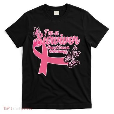 Breast Cancer Survivor Fighter Warrior Butterflies T-Shirt