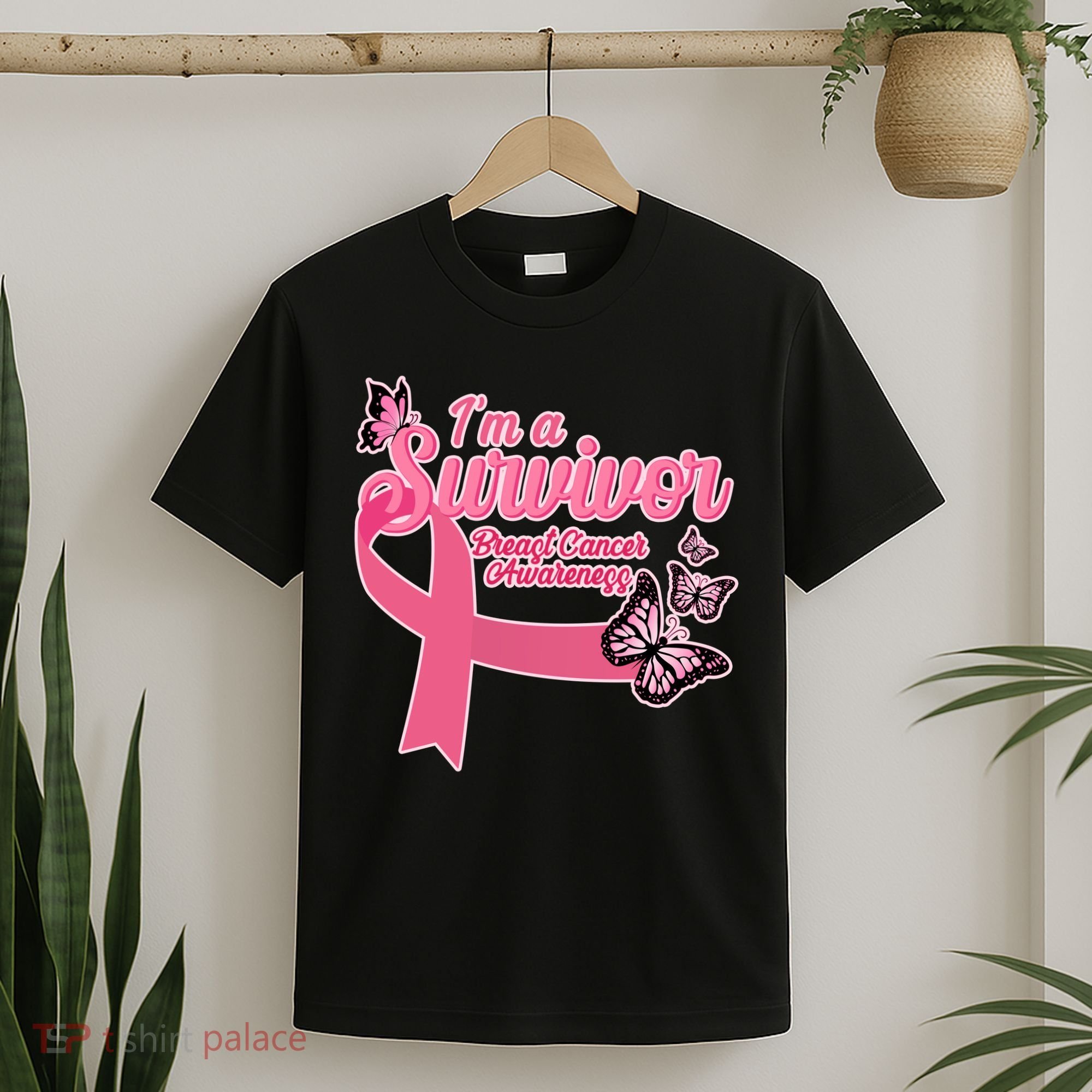 Breast Cancer Survivor Fighter Warrior Butterflies T-Shirt