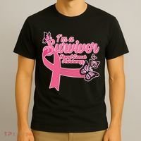 Breast Cancer Survivor Fighter Warrior Butterflies T-Shirt thumb 3