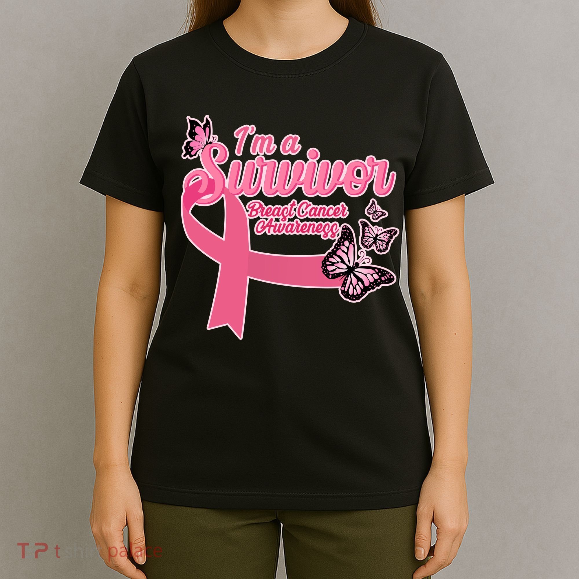 Breast Cancer Survivor Fighter Warrior Butterflies T-Shirt