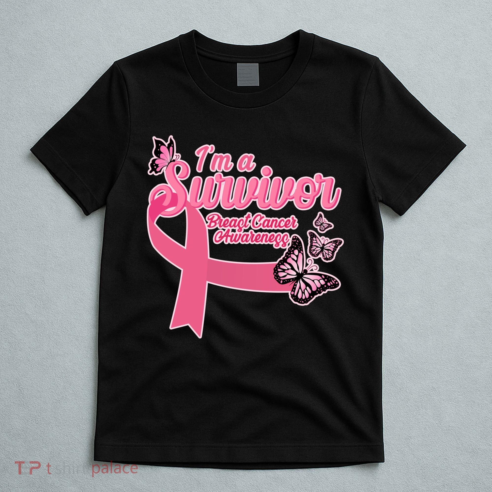 Breast Cancer Survivor Fighter Warrior Butterflies T-Shirt