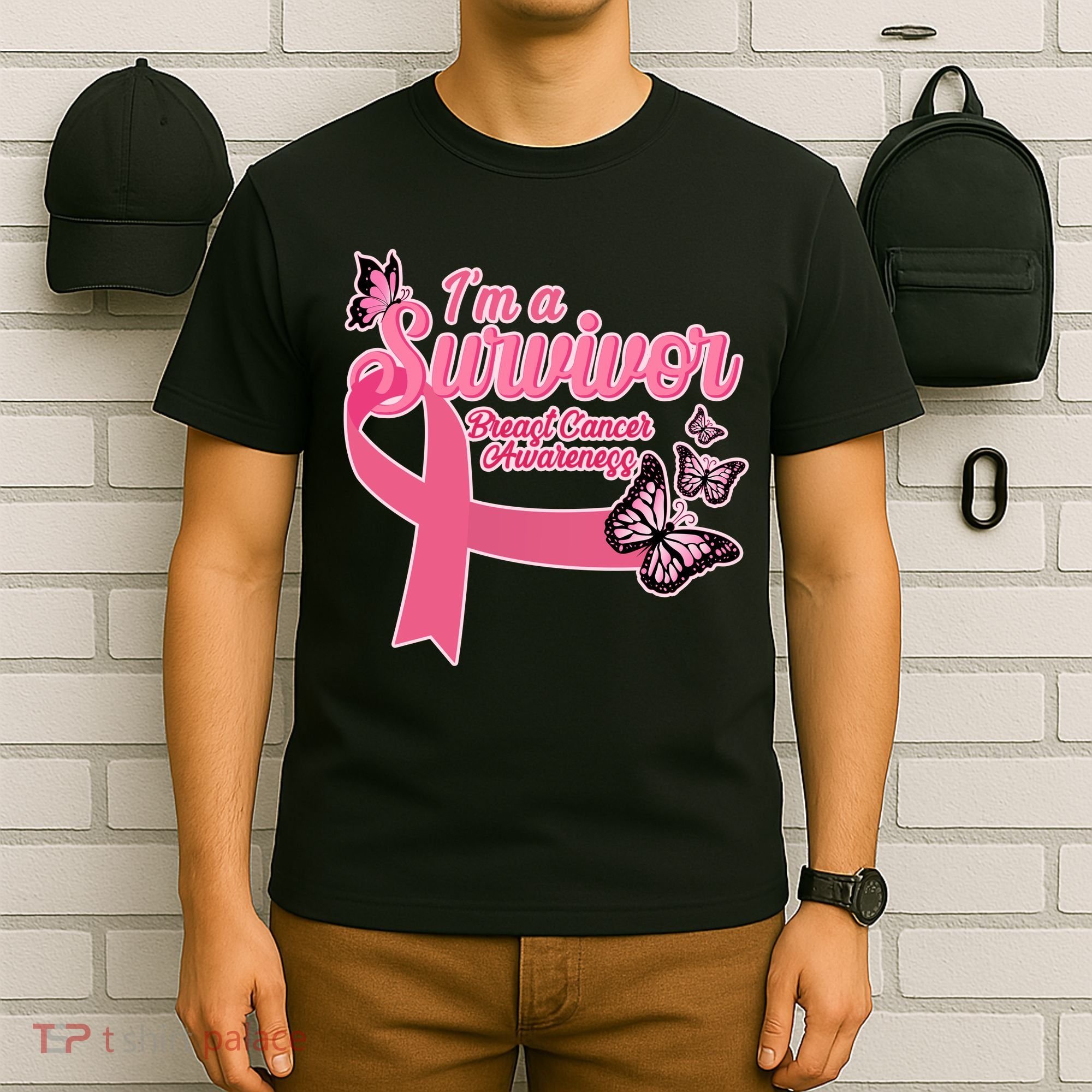 Breast Cancer Survivor Fighter Warrior Butterflies T-Shirt