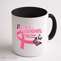 Breast Cancer Survivor Fighter Warrior Butterflies Coffee Mug thumb 1