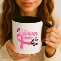 Breast Cancer Survivor Fighter Warrior Butterflies Coffee Mug thumb 3