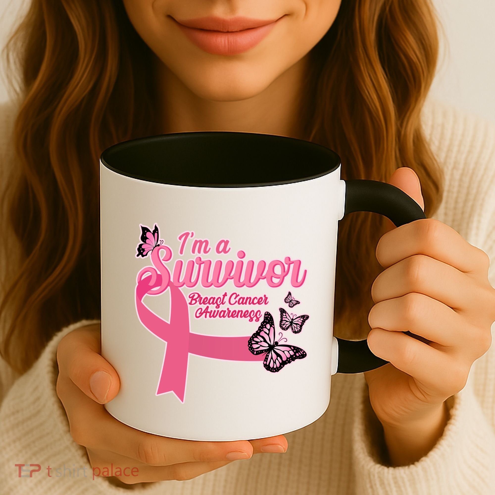 Breast Cancer Survivor Fighter Warrior Butterflies Coffee Mug