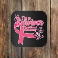 Breast Cancer Survivor Fighter Warrior Butterflies Coaster thumb 0