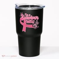 Breast Cancer Survivor Fighter Warrior Butterflies Tumbler thumb 0