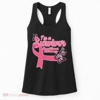 Breast Cancer Survivor Fighter Warrior Butterflies Women's Tank Top thumb 0