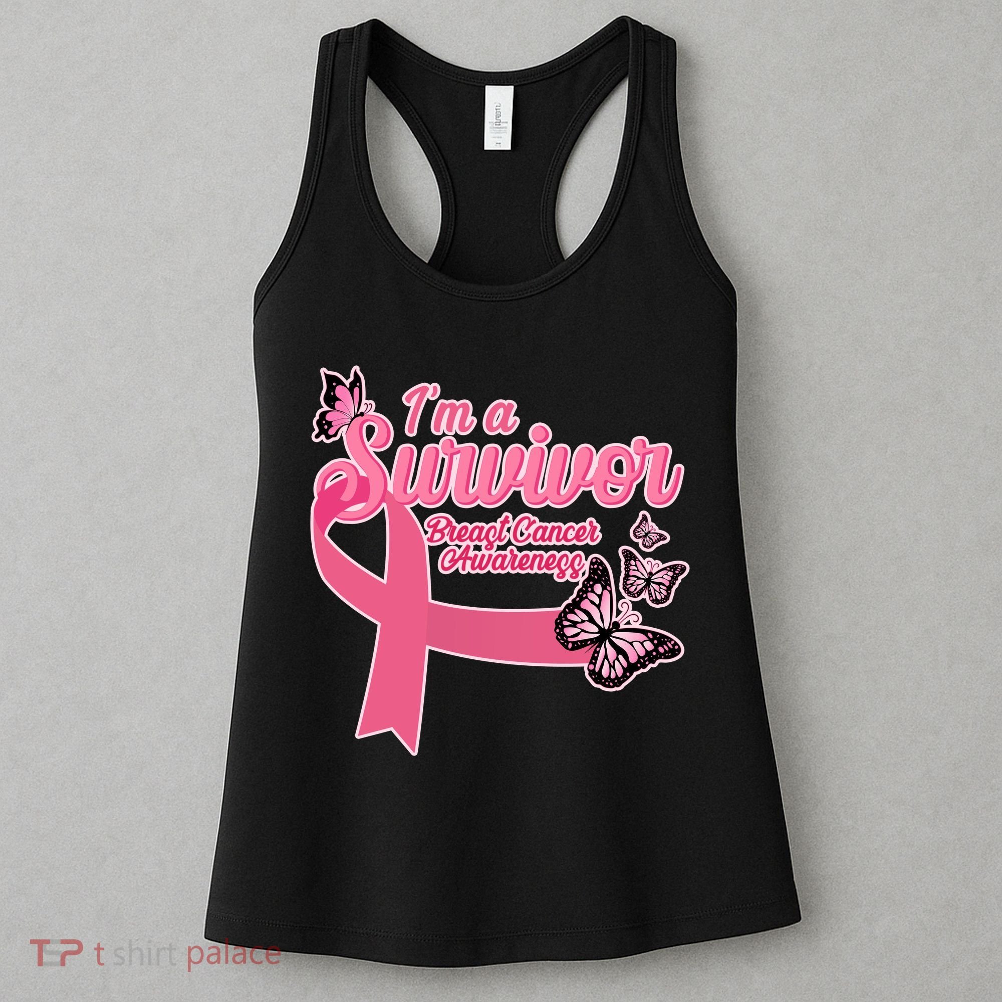 Breast Cancer Survivor Fighter Warrior Butterflies Women's Tank Top