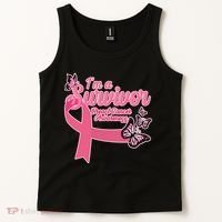 Breast Cancer Survivor Fighter Warrior Butterflies Tank Top thumb 2
